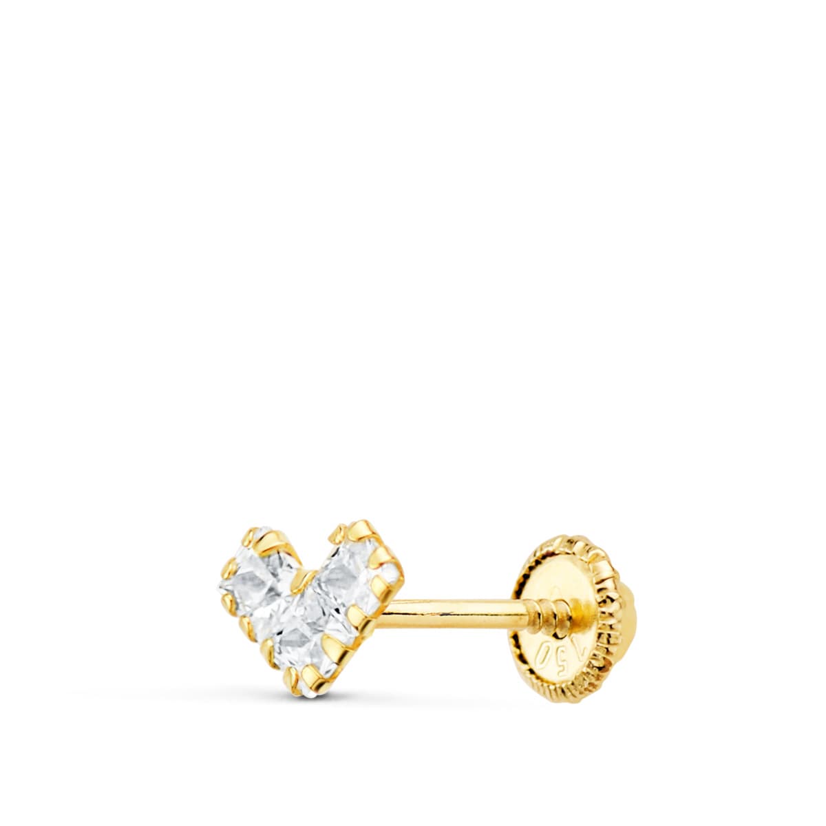 Piercing Triángulo Oro Amarillo 18K 3 Circonitas Engaste 6X4 mm