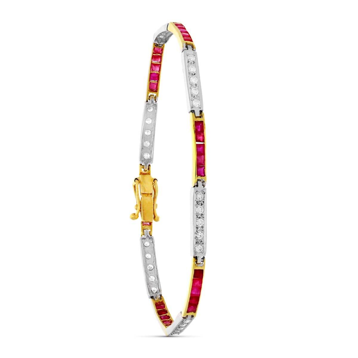 18K Bracelet en Or Bicolore Zircons