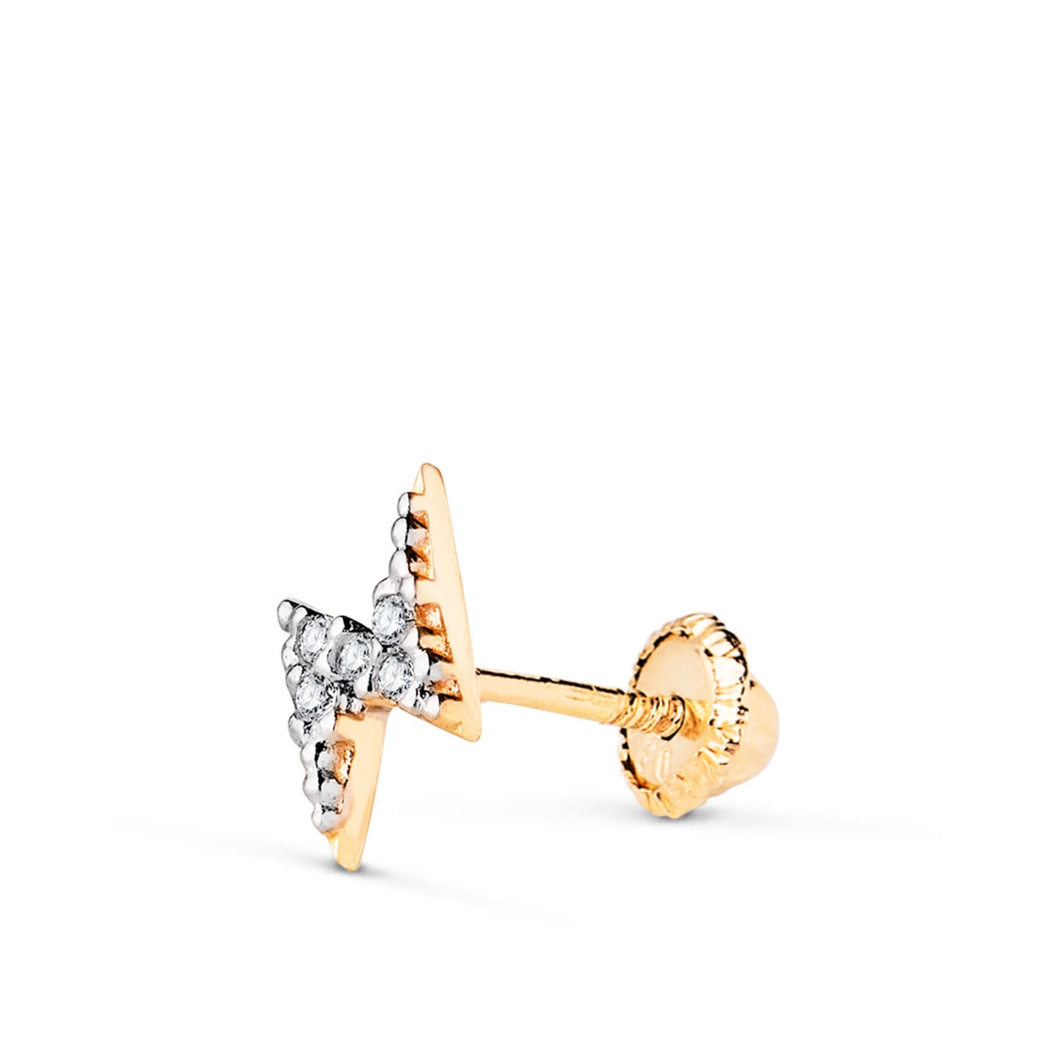 Piercing Oro Amarillo 18K con Piedras Circonitas Tamaño: 7X4 mm Cierre Tuerca