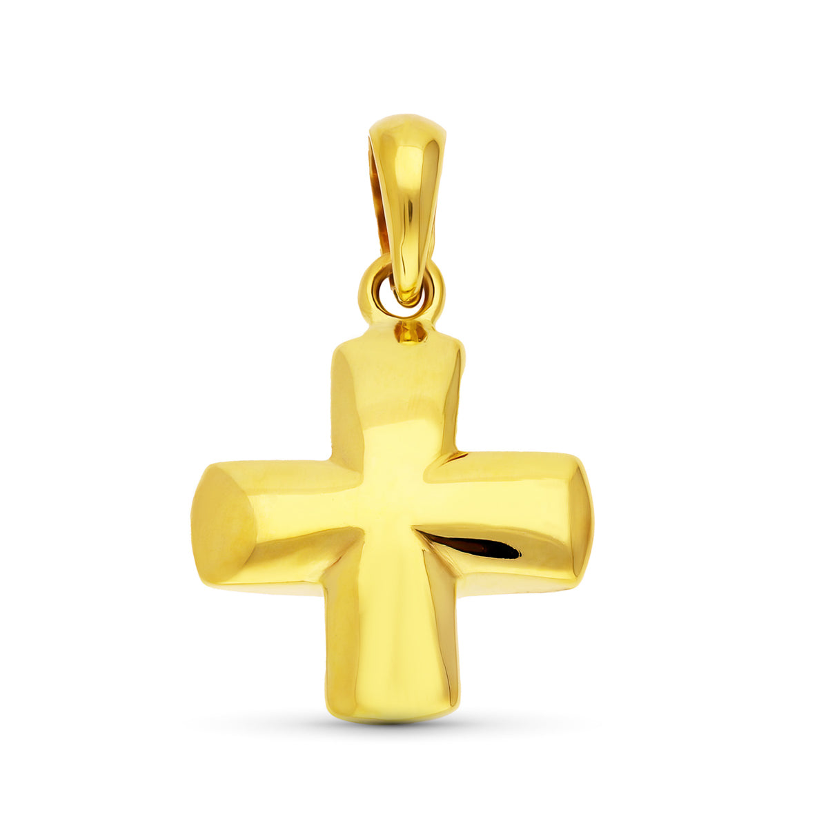 Croce Oro Giallo 18K Opaca e Lucida Liscia 20X16 mm