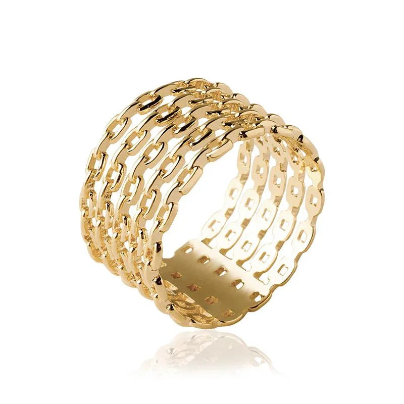 Anel de malha banhado a ouro / | Azuline