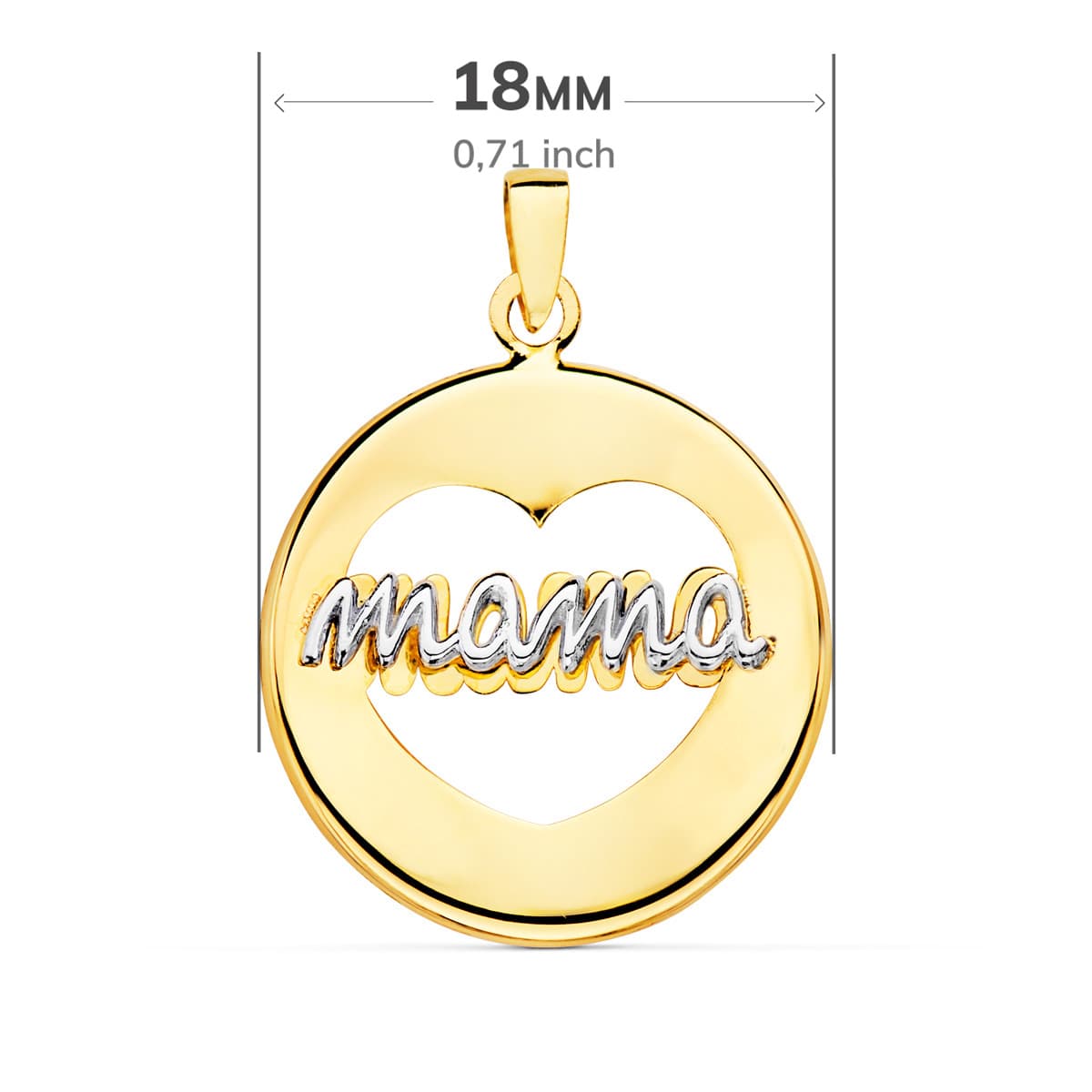 Pendente “mamá” 18K em 2ORS 18MM