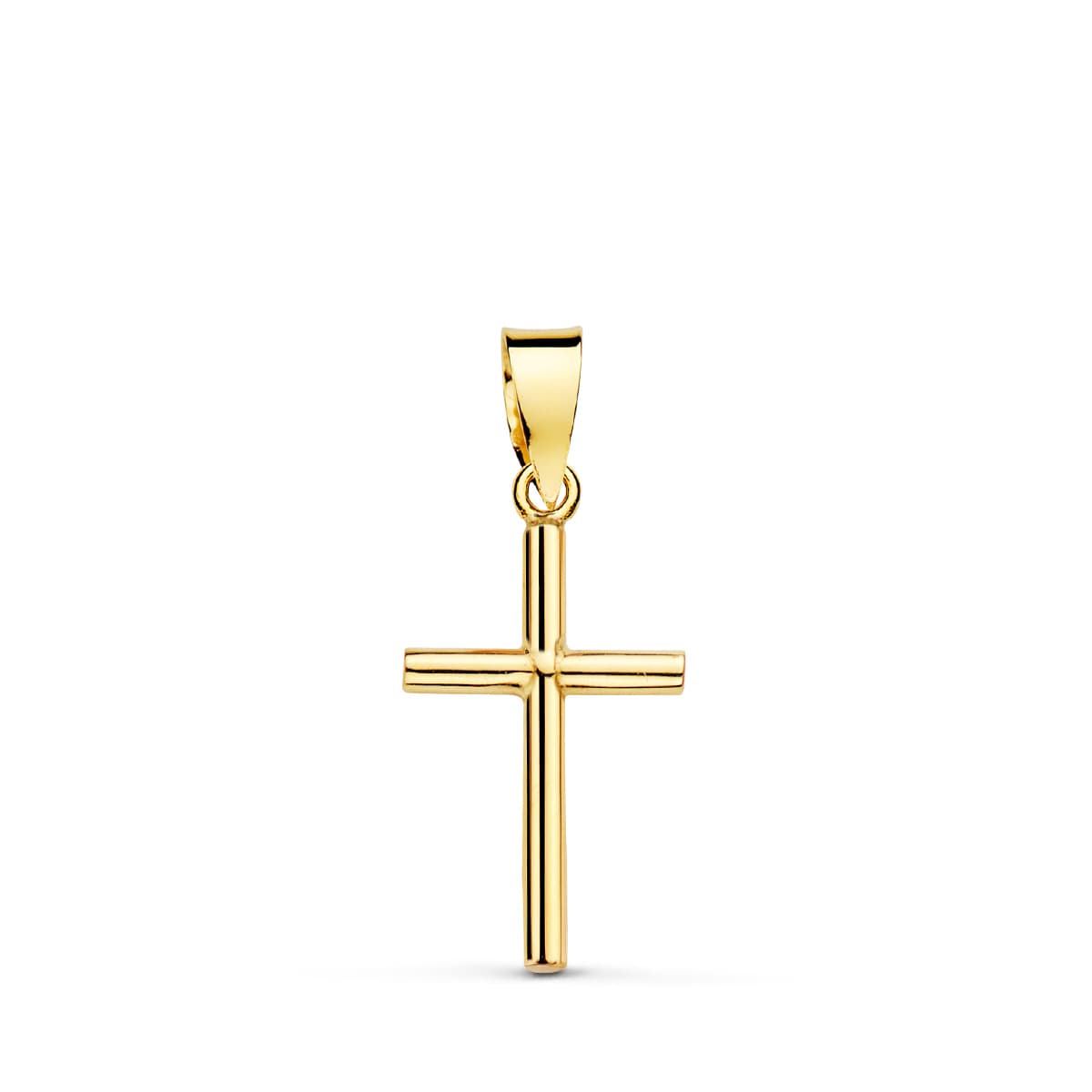 Croce cava brillante in oro giallo 18 carati. 15X9 mm