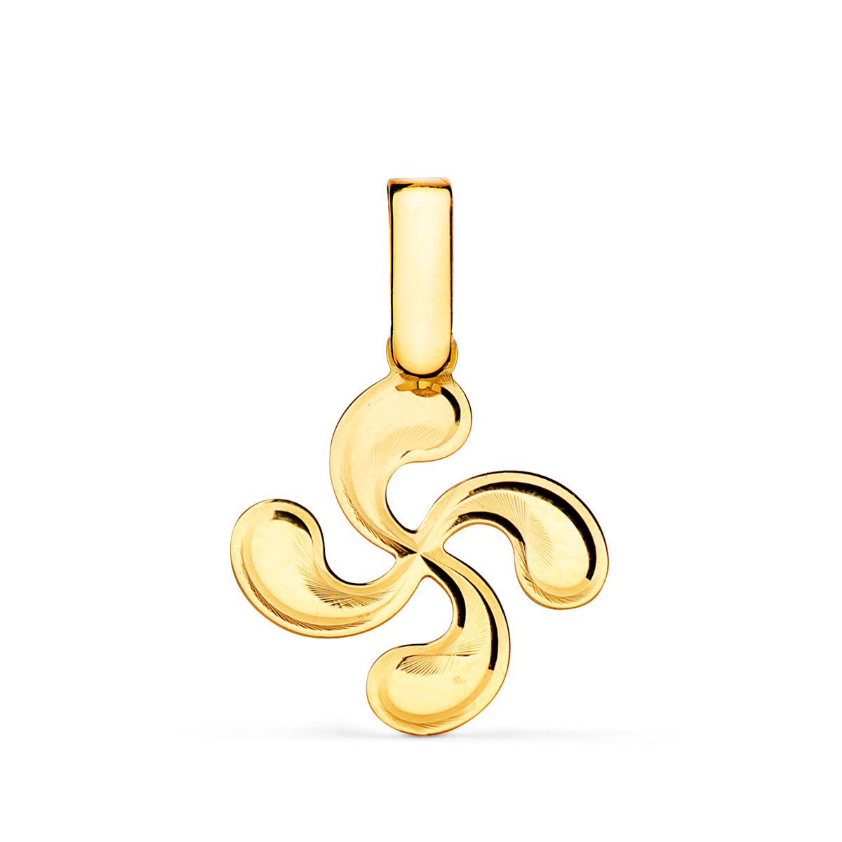 18K Pendentif Or Jaune Croix Basque Brillant 17 X 15 mm