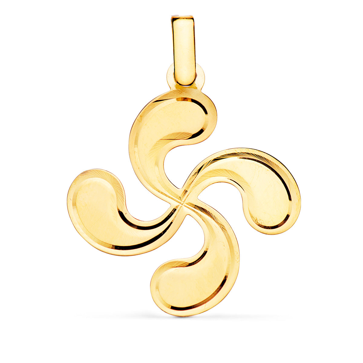 18K Pendentif Croix Basque Or Jaune 28X25 mm