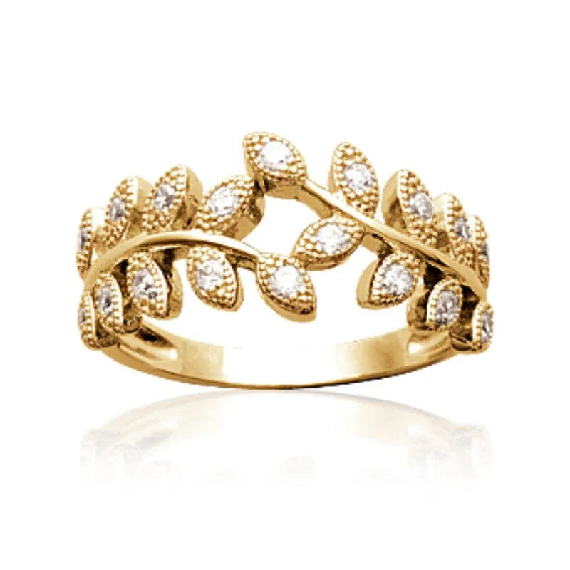 Anel Folhagem – Banhado a Ouro | Azuline