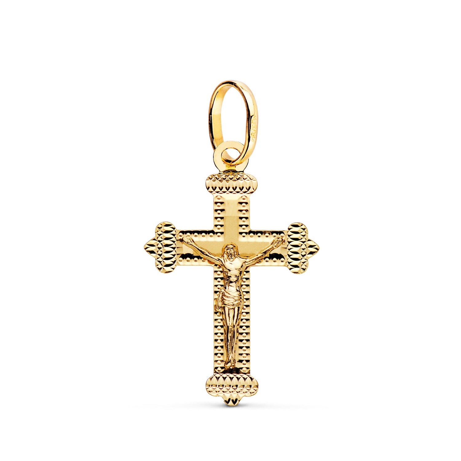 18K Sarı Altın Yönlü İsa Haçı 27 X 18 mm