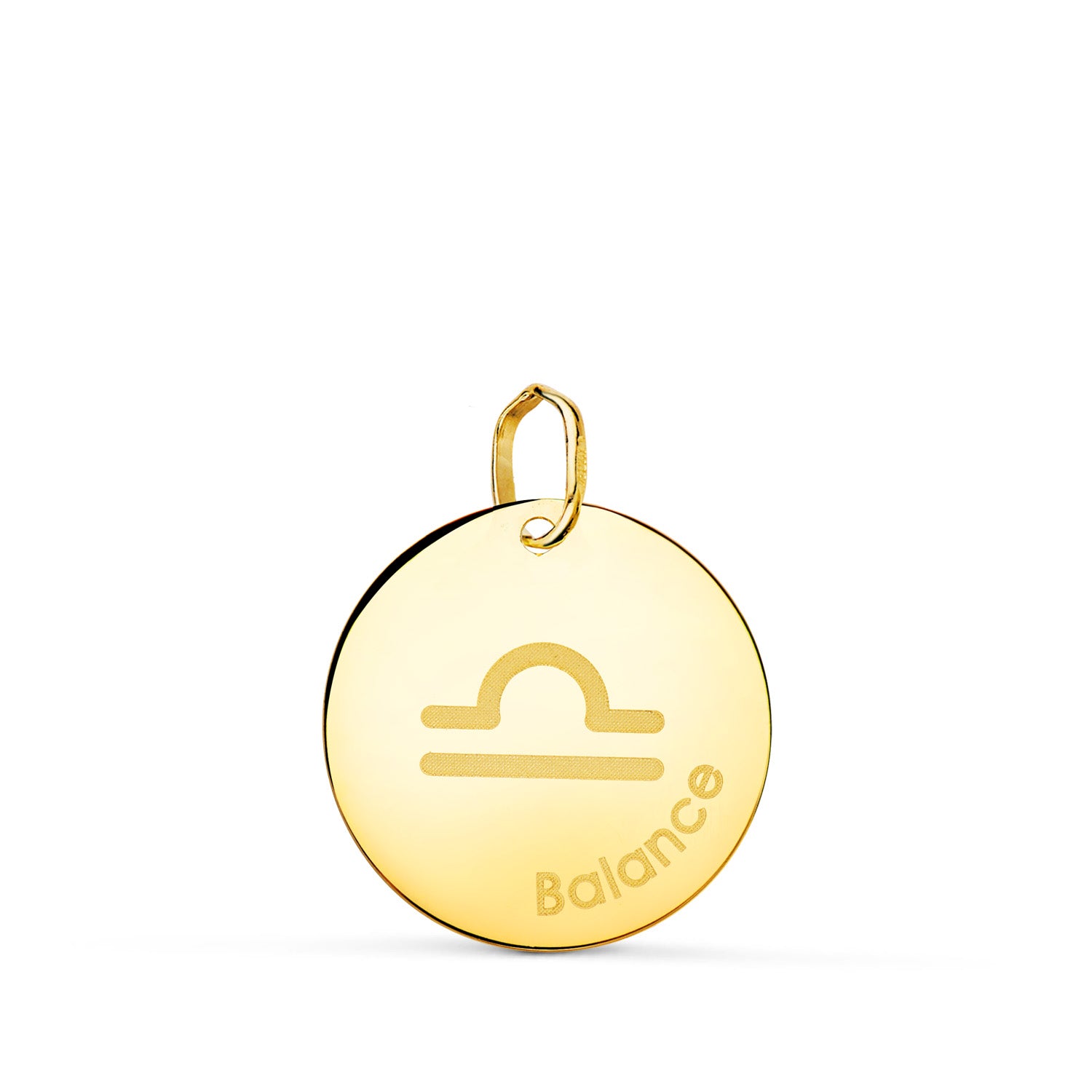 18K gult gull Libra Zodiac Anheng Brilliant 16 mm