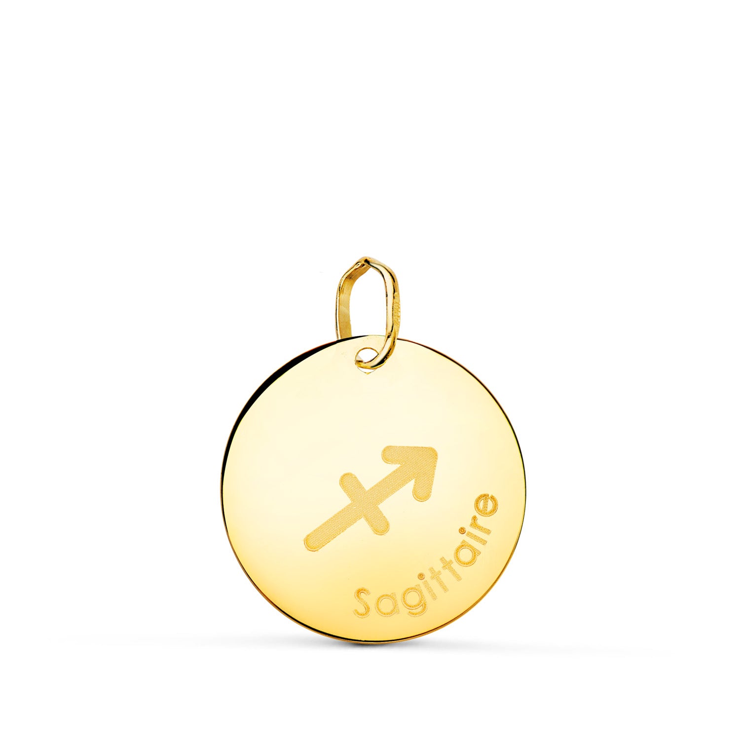 18K geelgouden glanzende Boogschutter sterrenbeeld hanger 16 mm