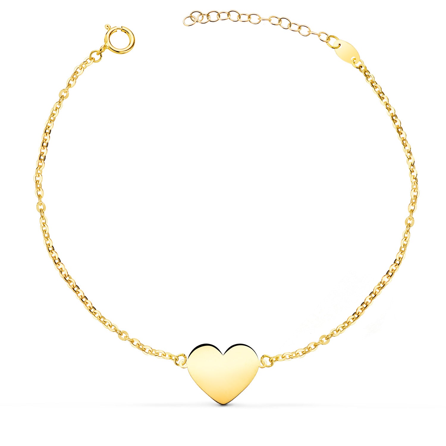 18K gult guld armbånd Brilliant Heart 12X10 mm Længde: 18,2 cm