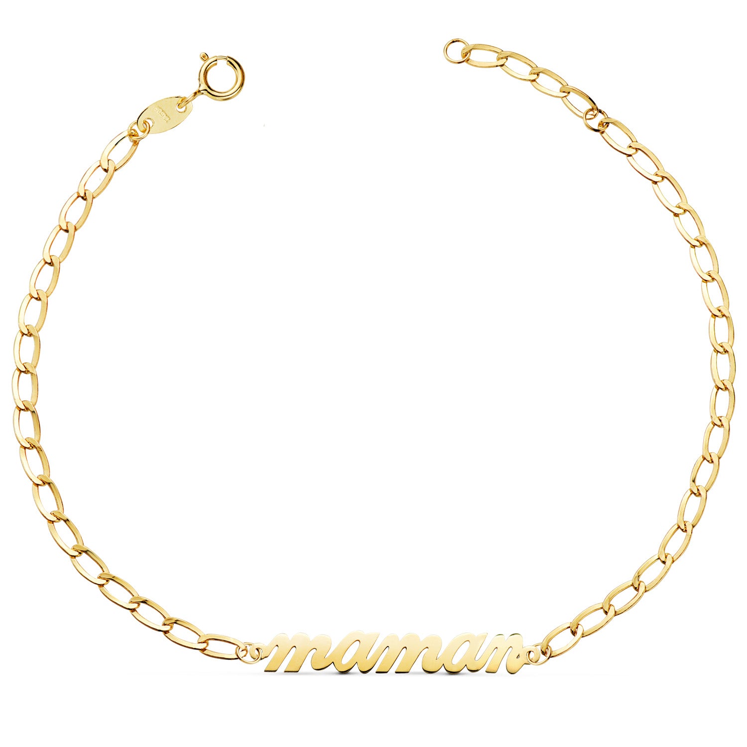 Bracelet Maman Or Jaune 18K avec Chaîne Bilbao 25MM Longueur : 20CM