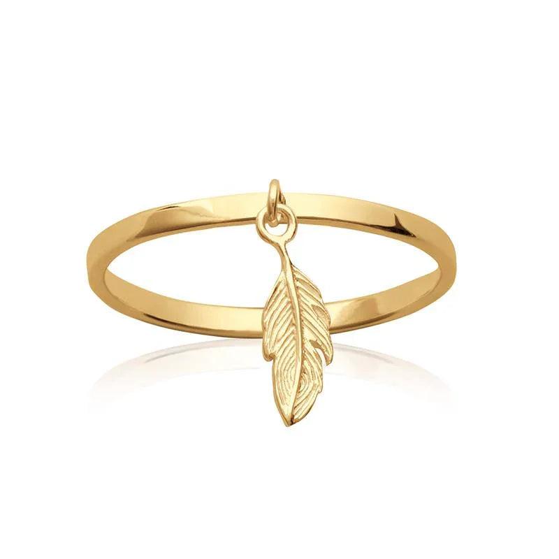 Anel de penas banhado a ouro / | Azuline ver 2