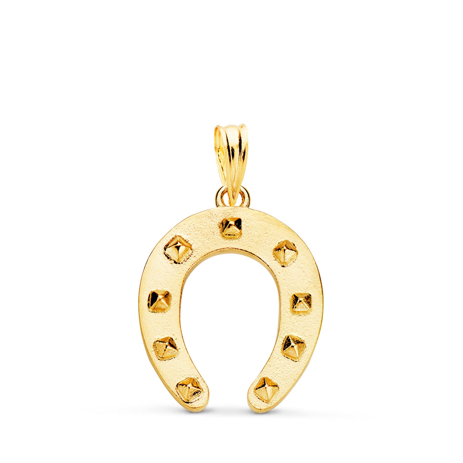 Pendentif en Fer à Cheval en Or Jaune Massif 18K Taille : 20 X 16 mm