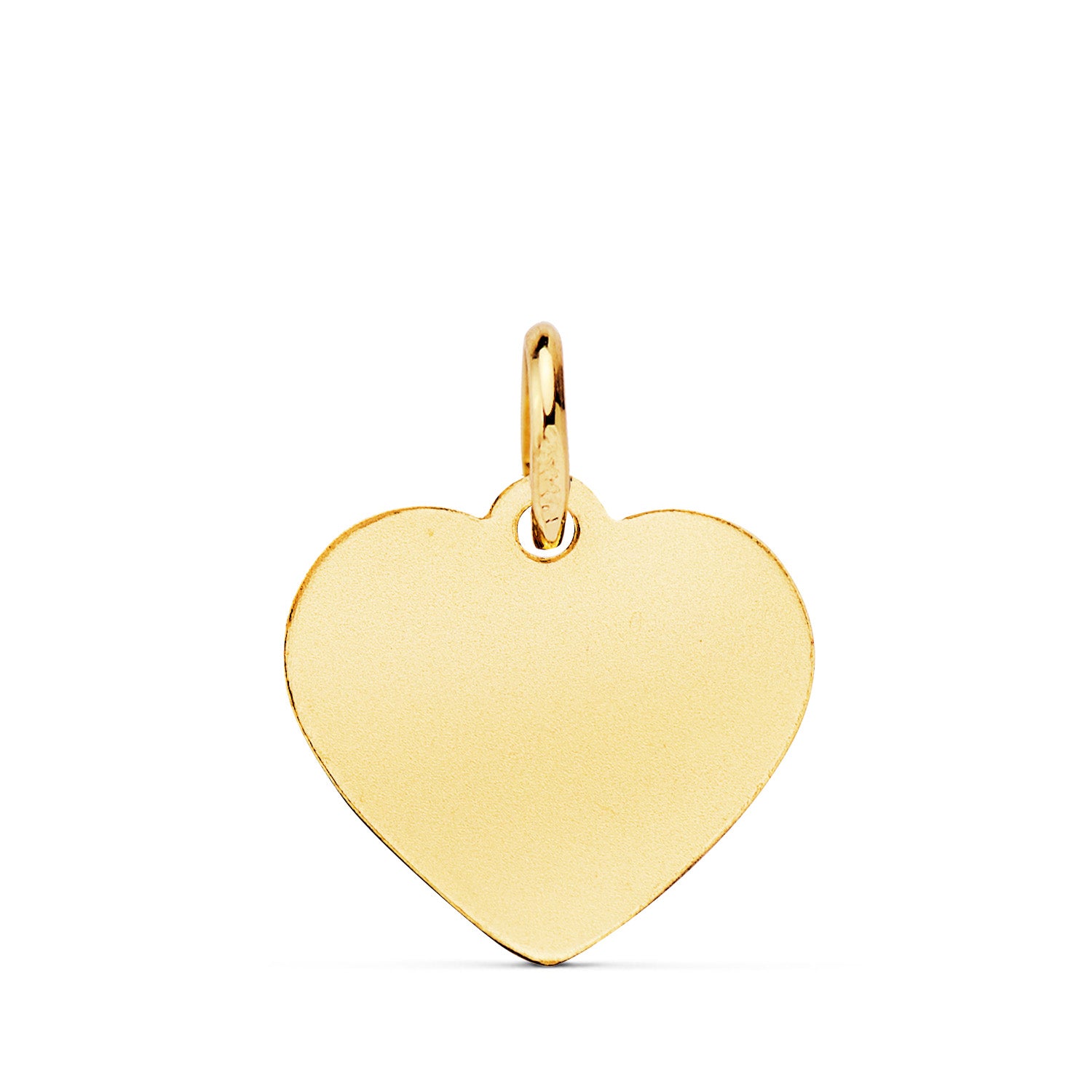 Médaille Or Jaune 18K Coeur Ange Moqueur Émail Bleu 14 mm