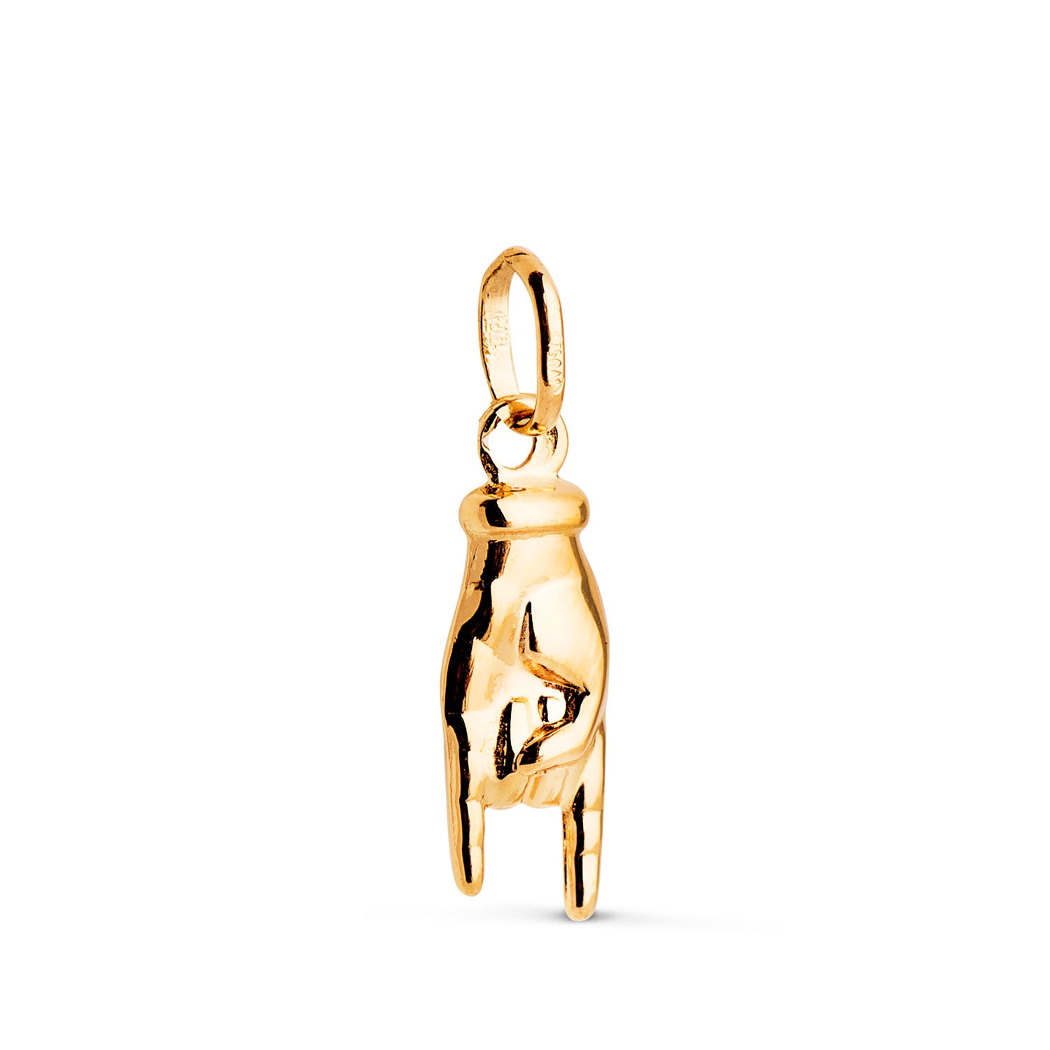 Pendentif en Or Jaune 18K avec Main Italienne Brillante Mesure : 16 X 5,5 mm