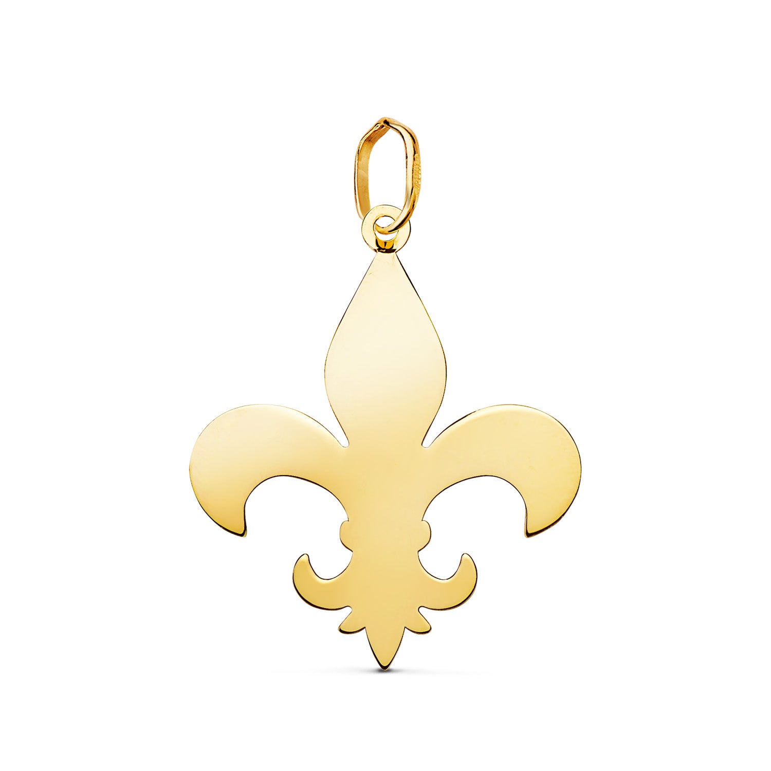 Pendentif Fleur de Lis en Or Jaune 18 Carats en Mesure de Luminosité : 24 X 20 mm