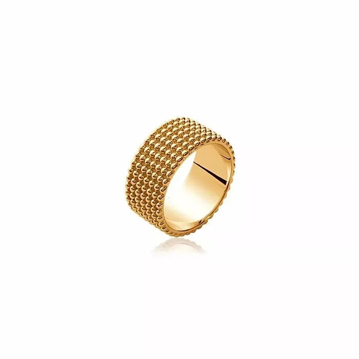 Anel com miçangas – banhado a ouro | Azuline
