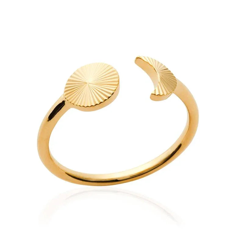 Sun Moon Åben Ring – Forgyldt | Azulin