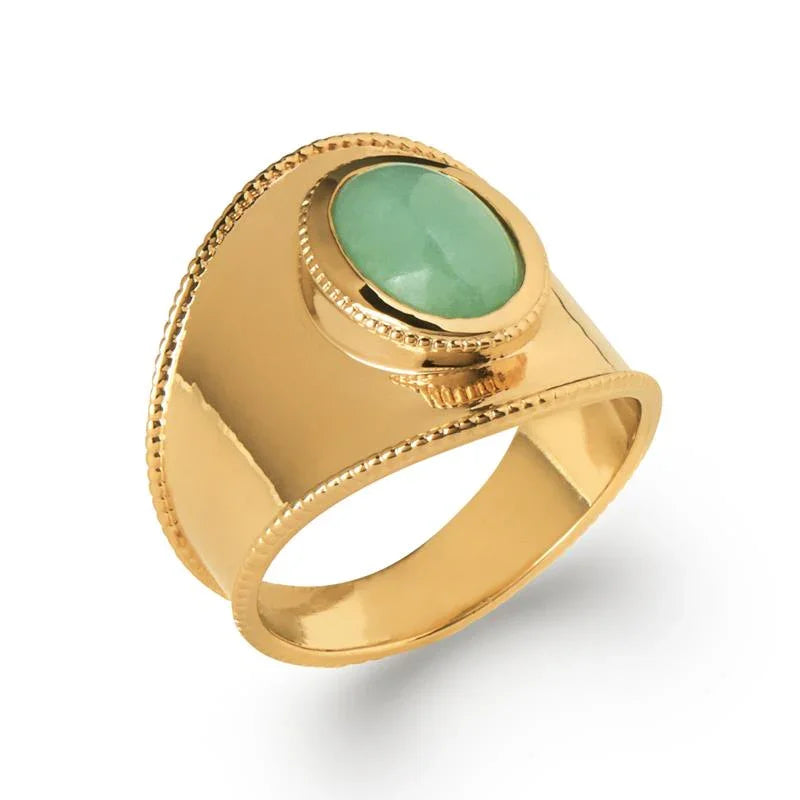 Vergoldeter Aventurin-Ring / | Azuline