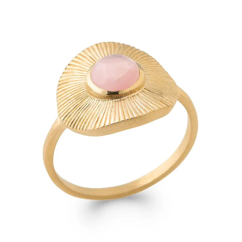 Anello a cuore strutturato - Placcato in oro | Azuline