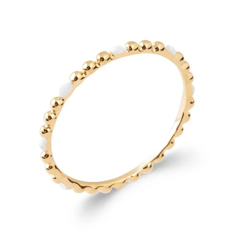 Anello con perline - Placcato in oro | Azuline