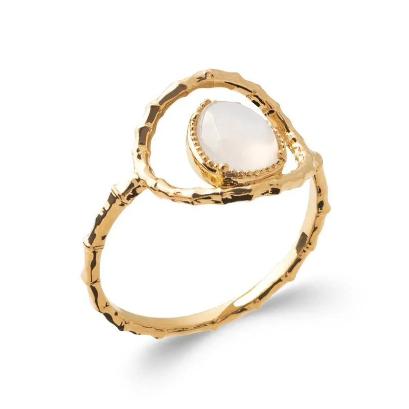 Oval stenring – forgyldt | Azulin
