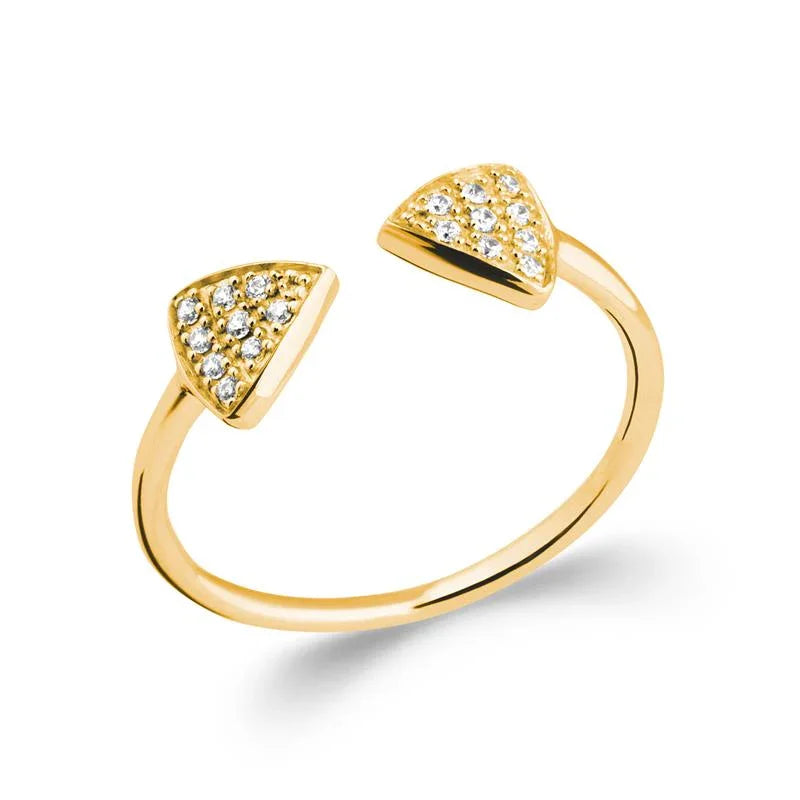 Anillo Abierto Pavé – Chapado en Oro | Azuline