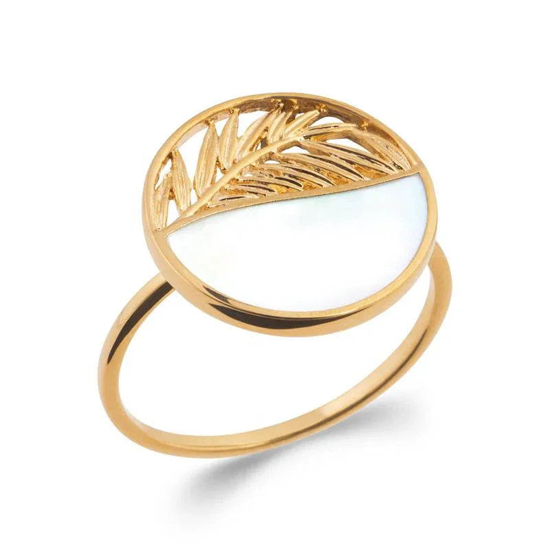 Anel Folha Redondo – Banhado a Ouro | Azuline