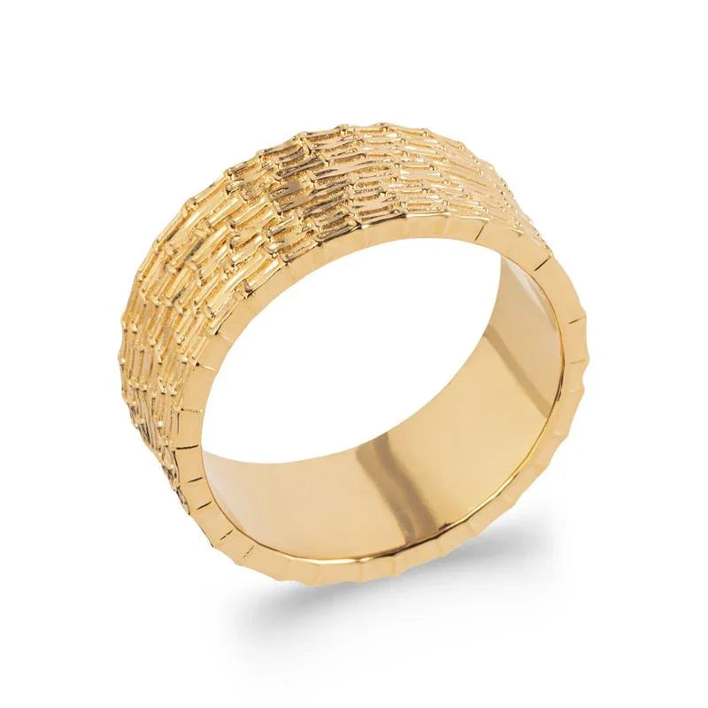 Tekstureret ring – forgyldt | Azulin