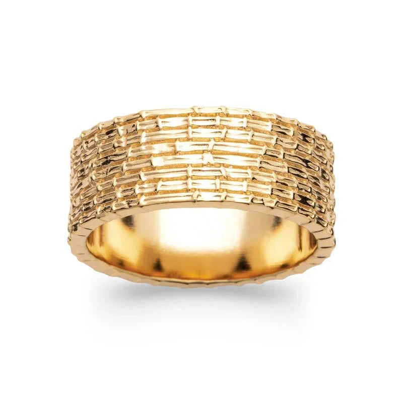 Tekstureret ring – forgyldt | Azulin udsigt 2
