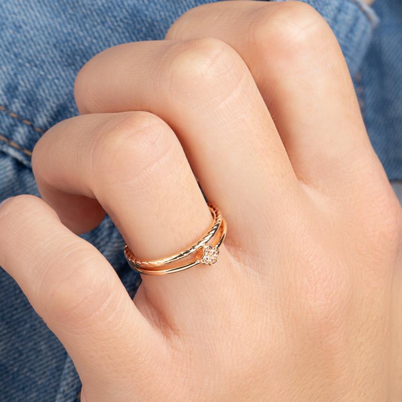 Bague Trèfle Plaqué Or / | Azuline vue 3