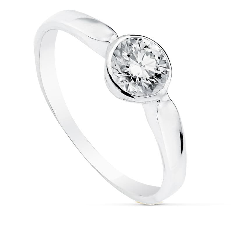 18K hvidguld Zirkon Solitaire Ring 5,00 mm