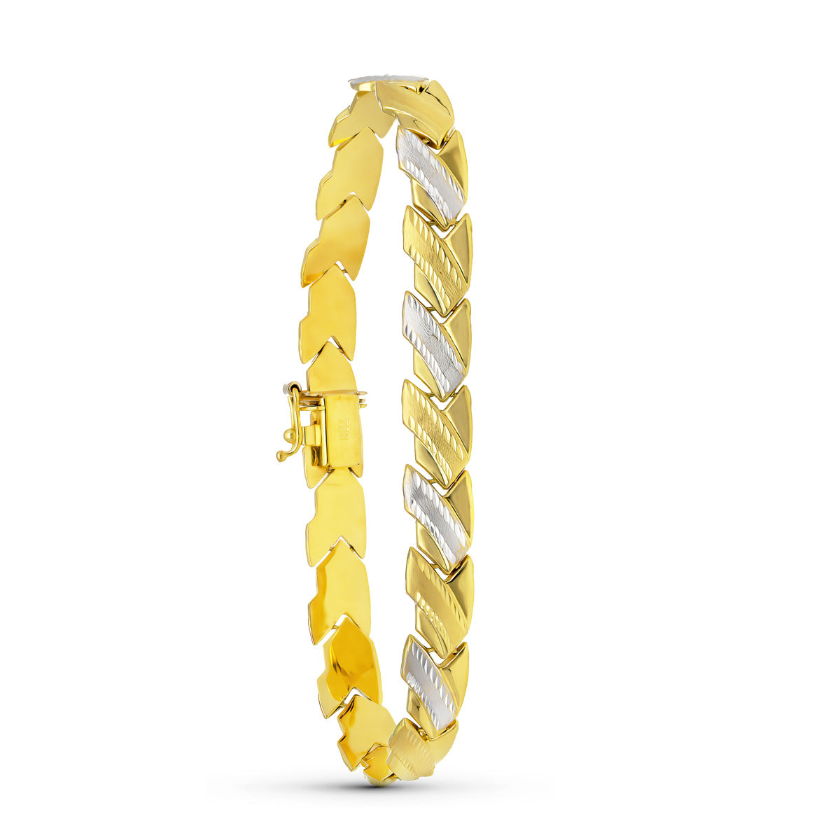 18K Bracelet en Or Bicolore