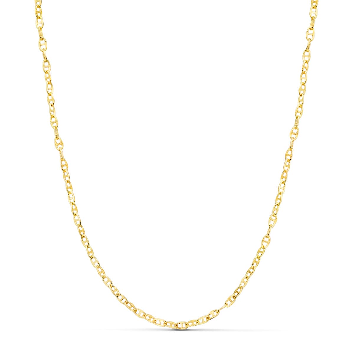 18K gult guld ihålig marinkedja. Längd 45 Cm - Bredd 2 mm
