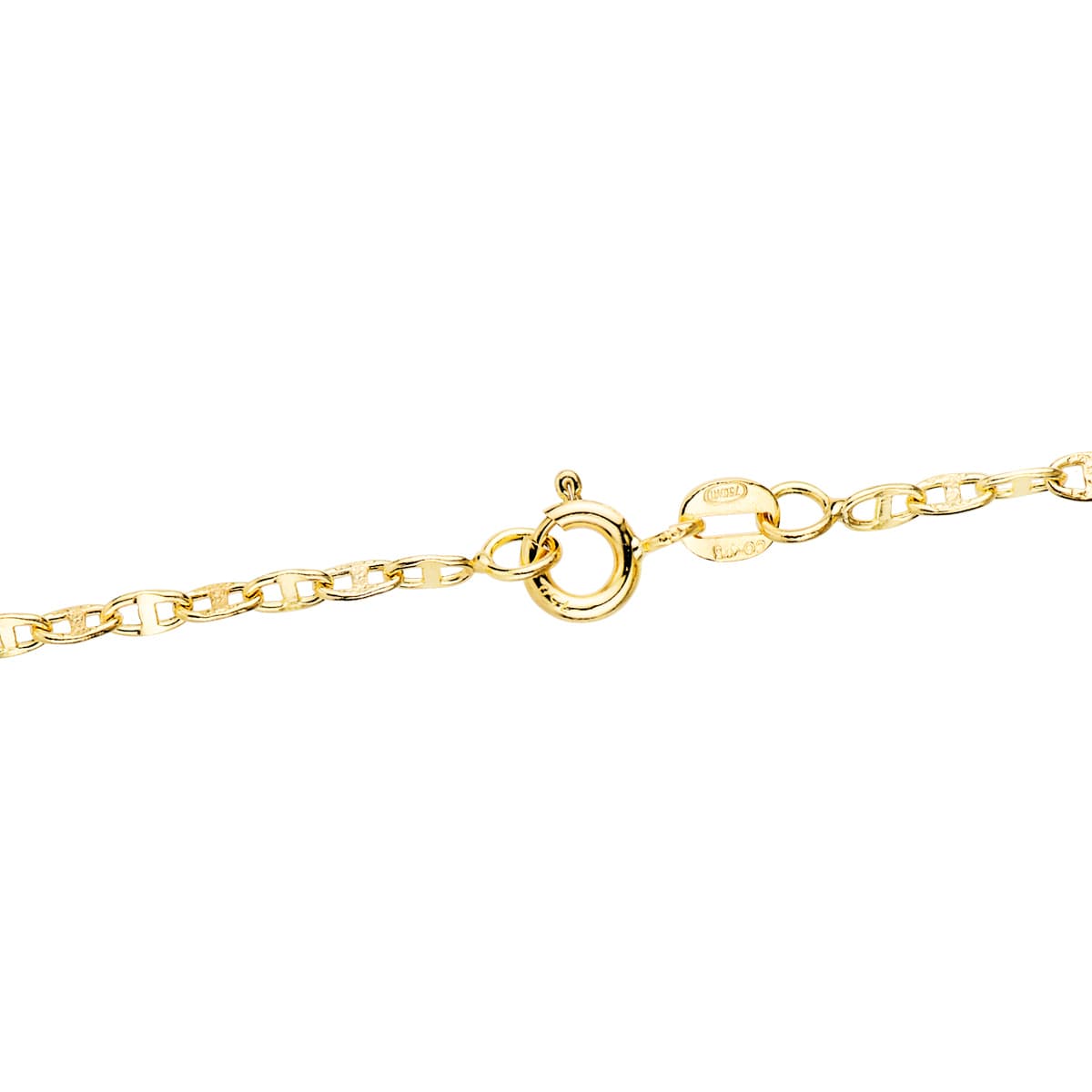 18K Yellow Gold Hollow Navy Chain. Length 60 Cm - Width 2.5 mm