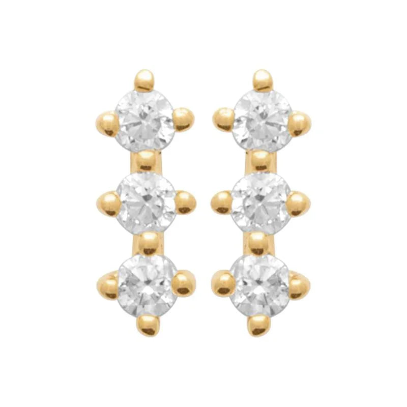 Barrette - Earrings - Gold Plated