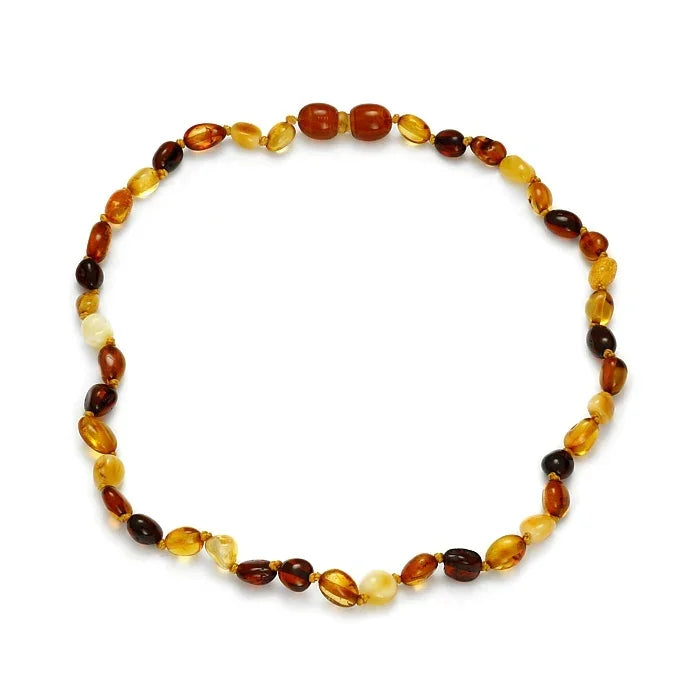 Bärnsten - Babyhalsband - Gradientfärger - Oval storlek
