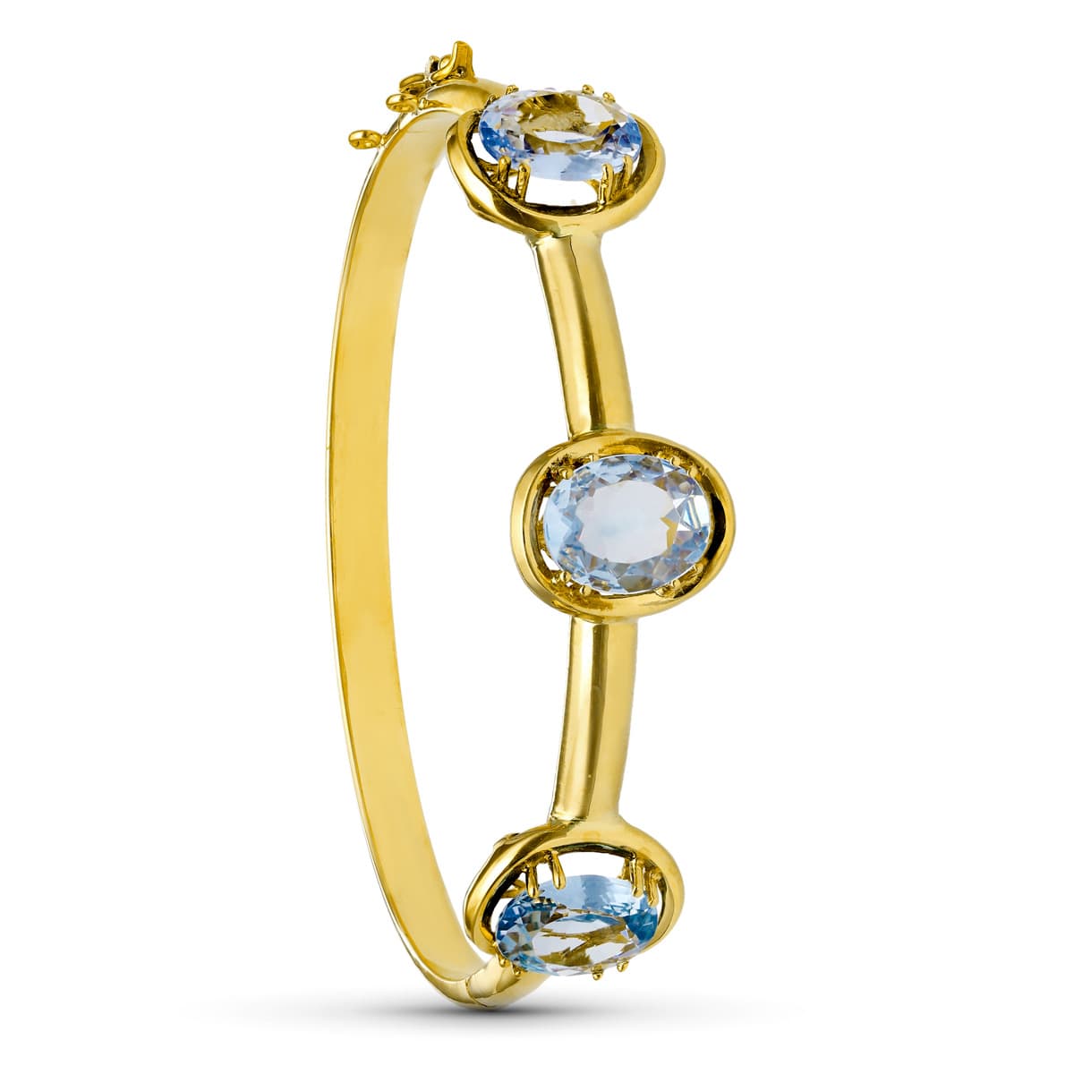 18K Bracelet Or Jaune Pierres Couleur