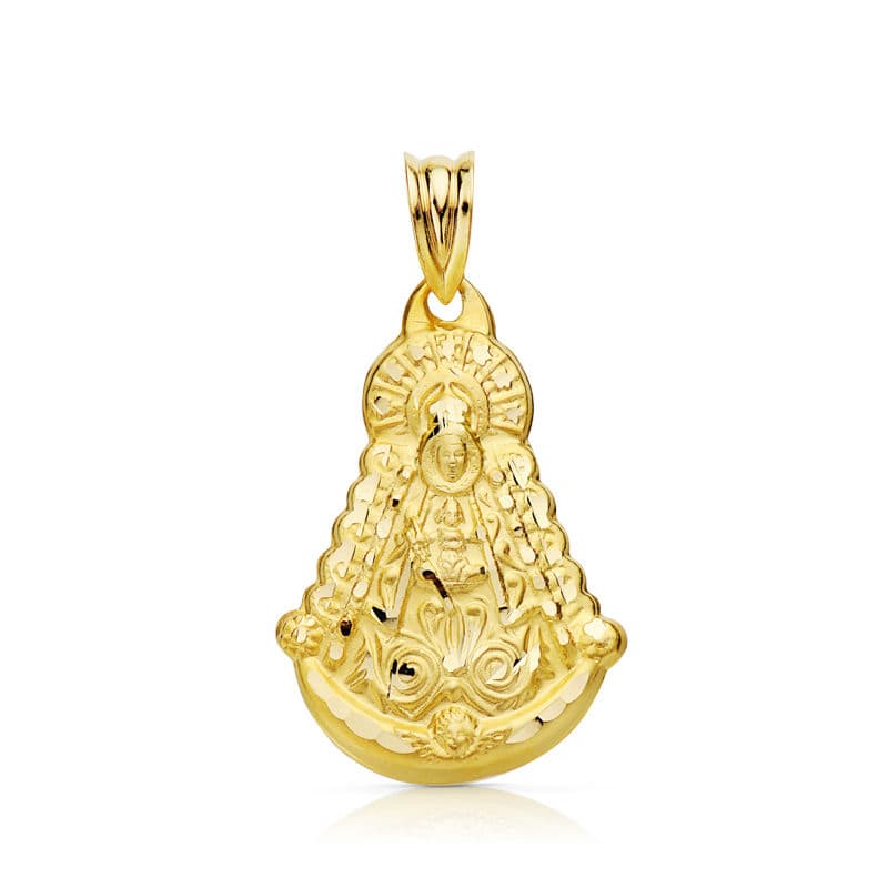Médaille Or Jaune 18K Vierge Del Rocio Silhouette 25X20 mm