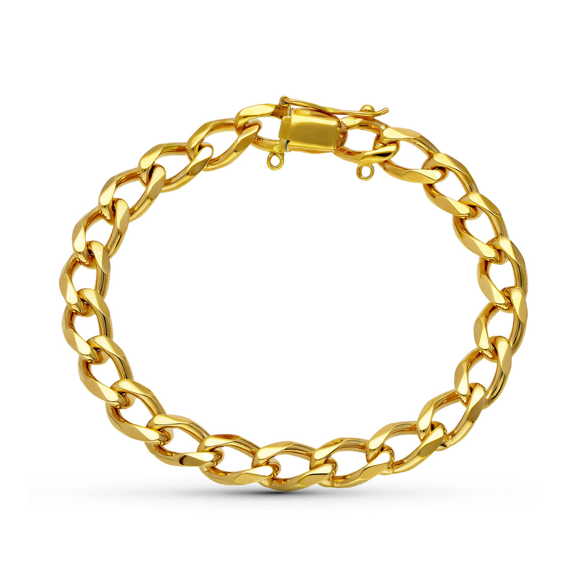 18K gult gull solid fortauskant armbånd for menn