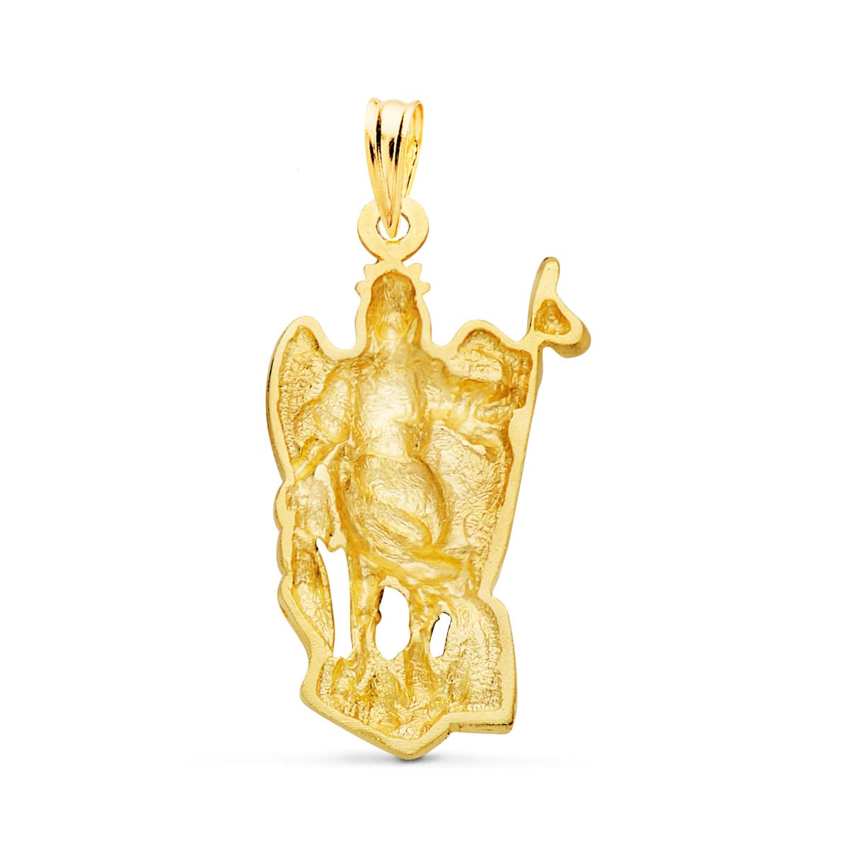 Pendentif en Or Jaune 18K Saint Raphael Silhouette 29 X 17 mm