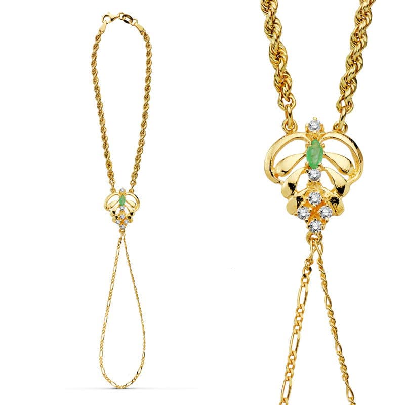 Bracelet Ananas Dinde et Cordon Or Jaune 18K