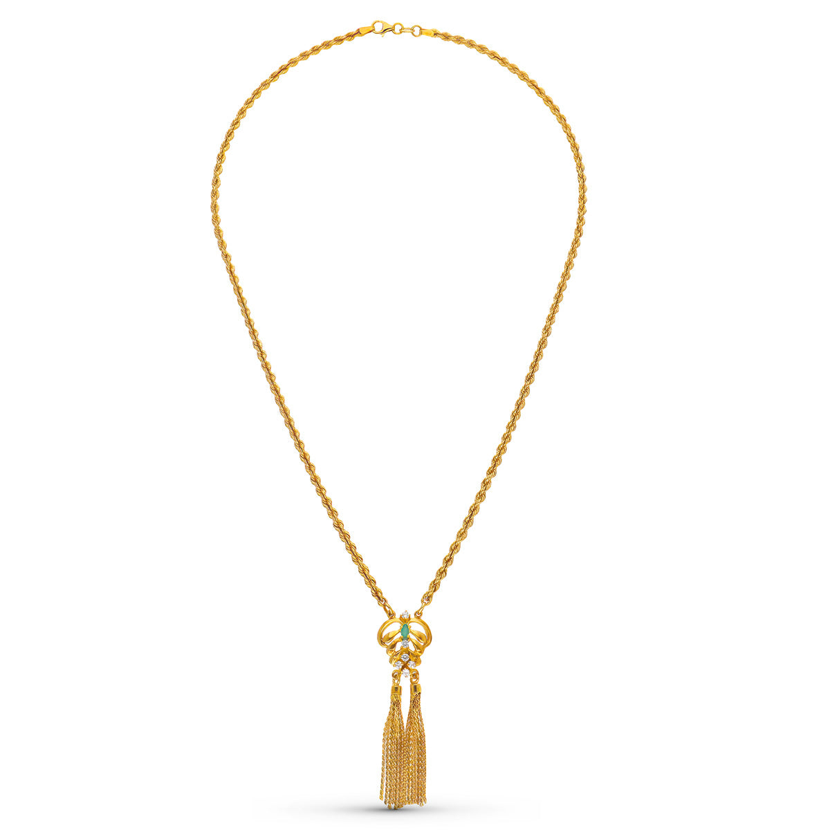 Cordon Collier Émeraude Or Jaune 18K 50CM