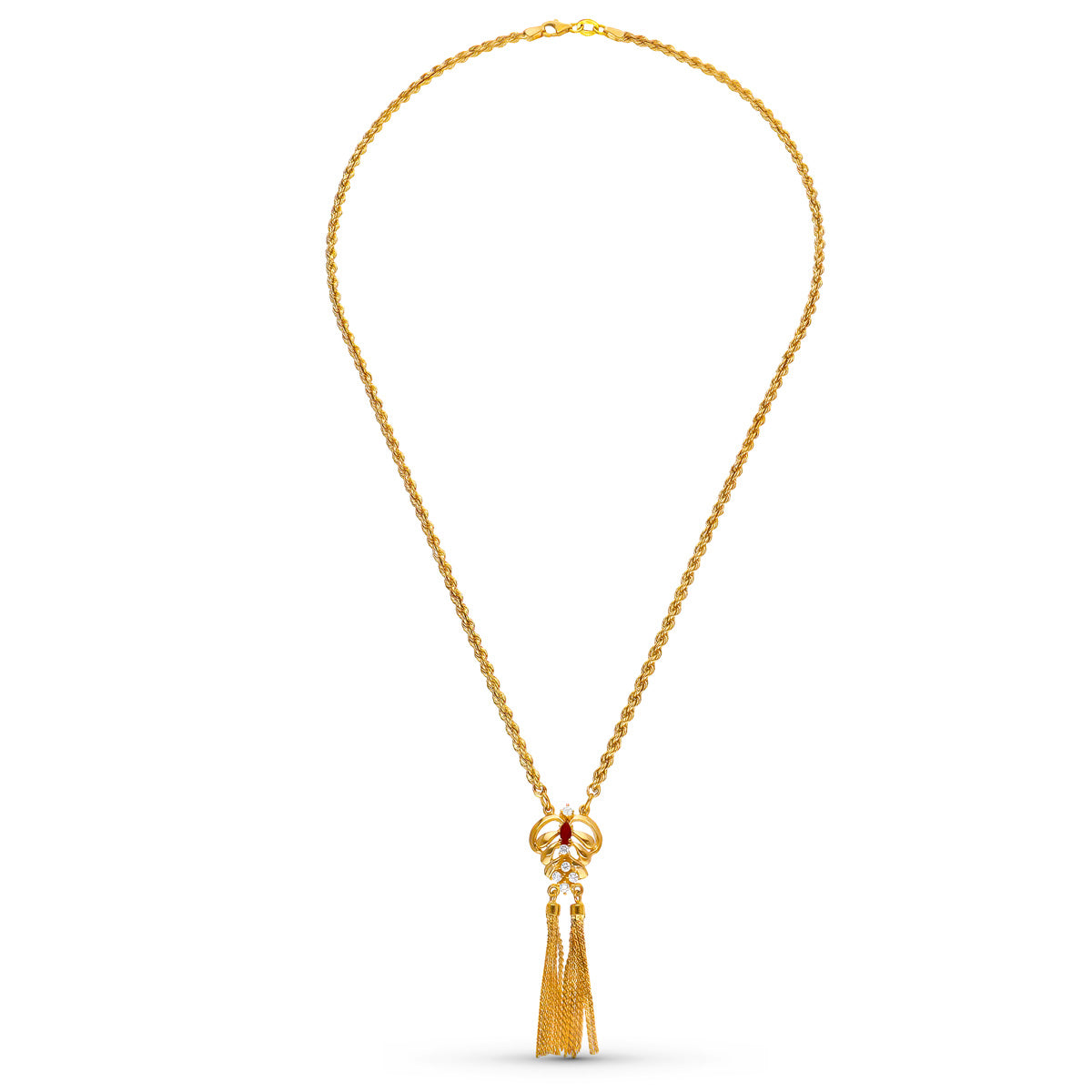 Halskæde 50 cm Ruby Cord 18K gul guld