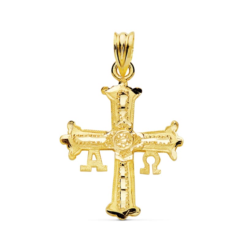 Croix Covadonga Or Jaune 9K 27X24 mm