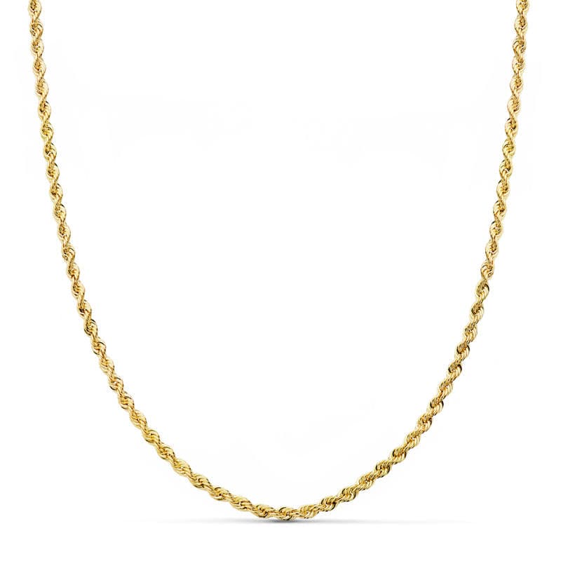 Or Jaune Clair Salomonico 18K Largeur du Cordon : 2,2 mm Longueur : 40CM