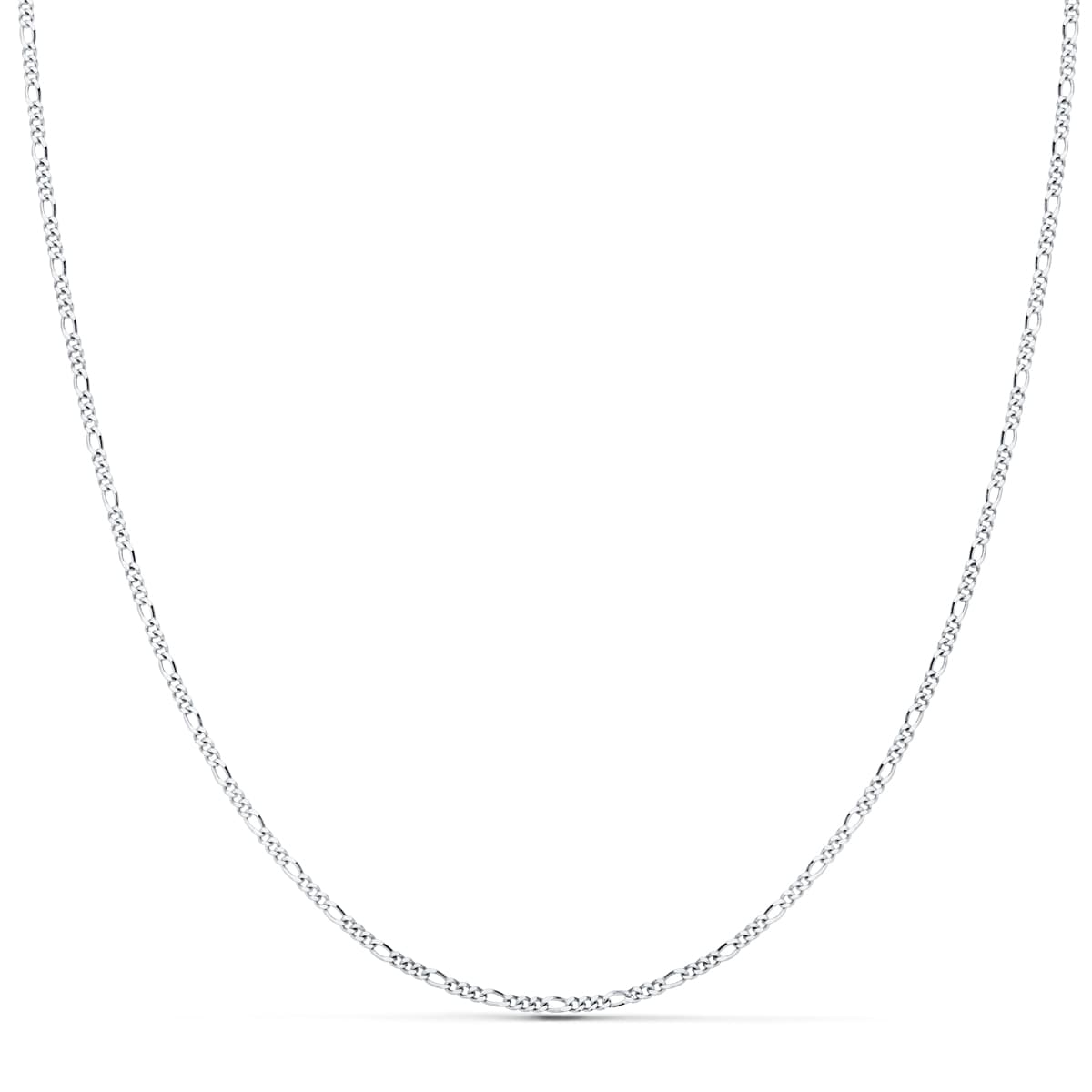 18K Chaîne en Or Blanc Figaro 3X1. 1 mm 50 Cm