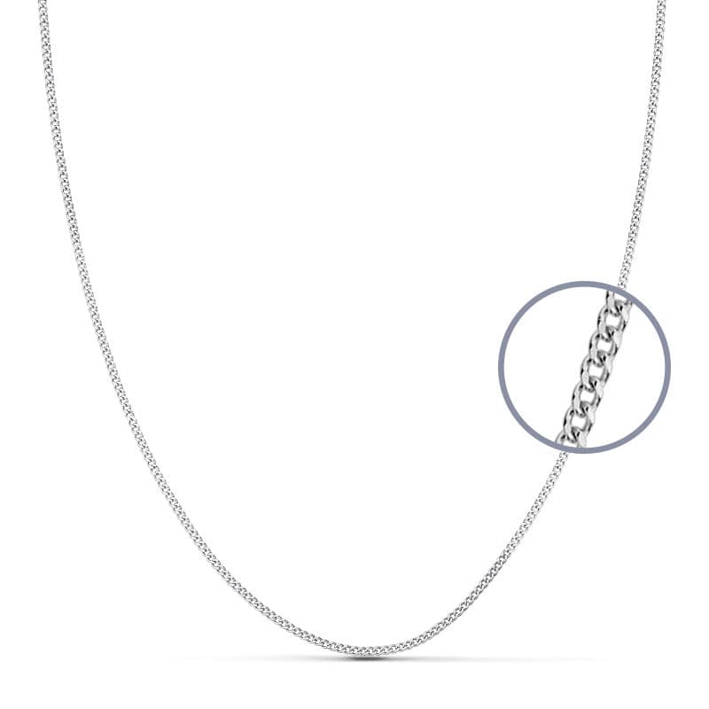 18K witgouden kinketting 1 mm 40 cm.