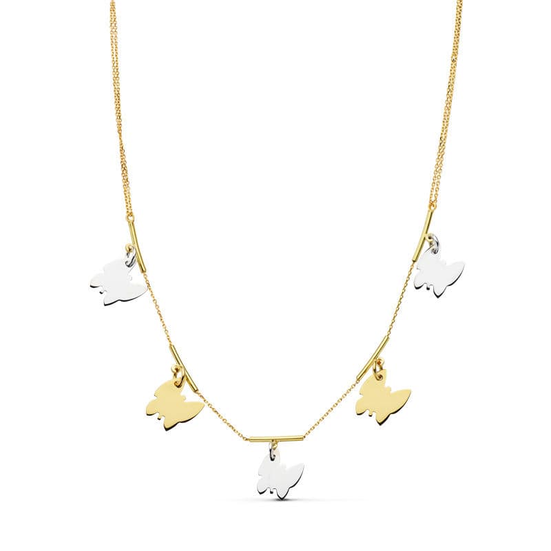 Collana Farfalla Bicolore 18K 42CM