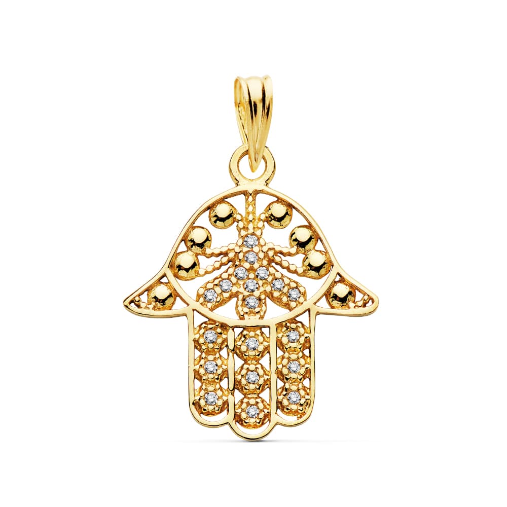 Fatıma'nın Eli Kolye 18K Sarı Altın 19X18 mm